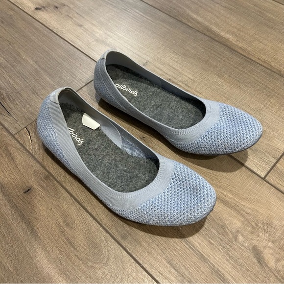 Allbirds Tree Breezers Ballet Flats Shoes Womens 7.5 Whitecap Blue Sole Vegan - Picture 2 of 12